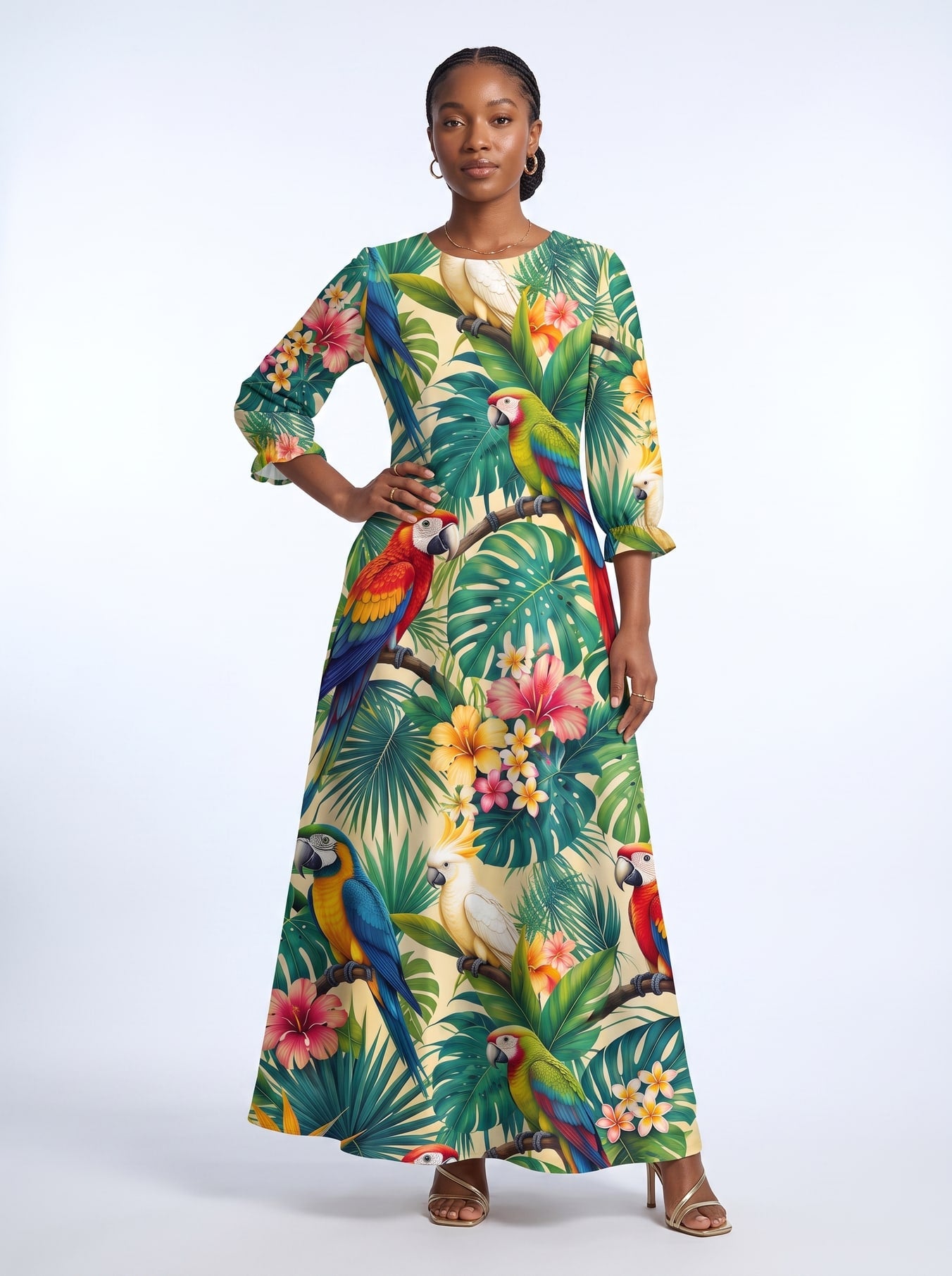 "Peponi" Long Sleeve Maxi Dress