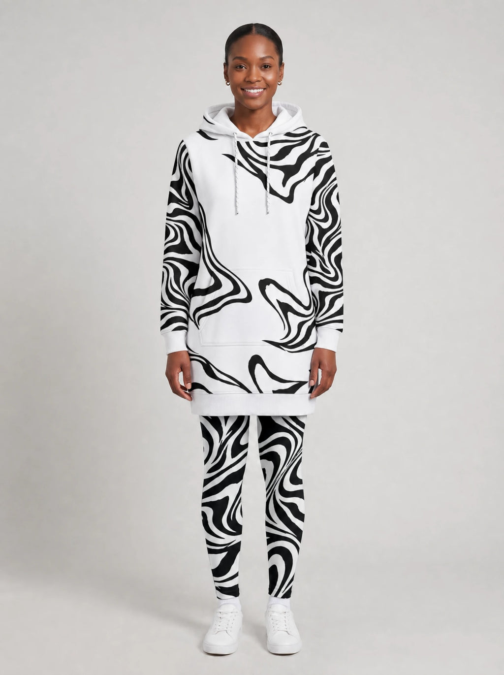 "Kimbunga White" Hoodie Dress