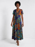 "Majani" Short Sleeve Maxi Dress