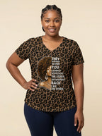 Unstoppable Brown Leopard V-Neck T-Shirt