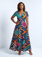 "Nuru" Short Sleeve Maxi Dress