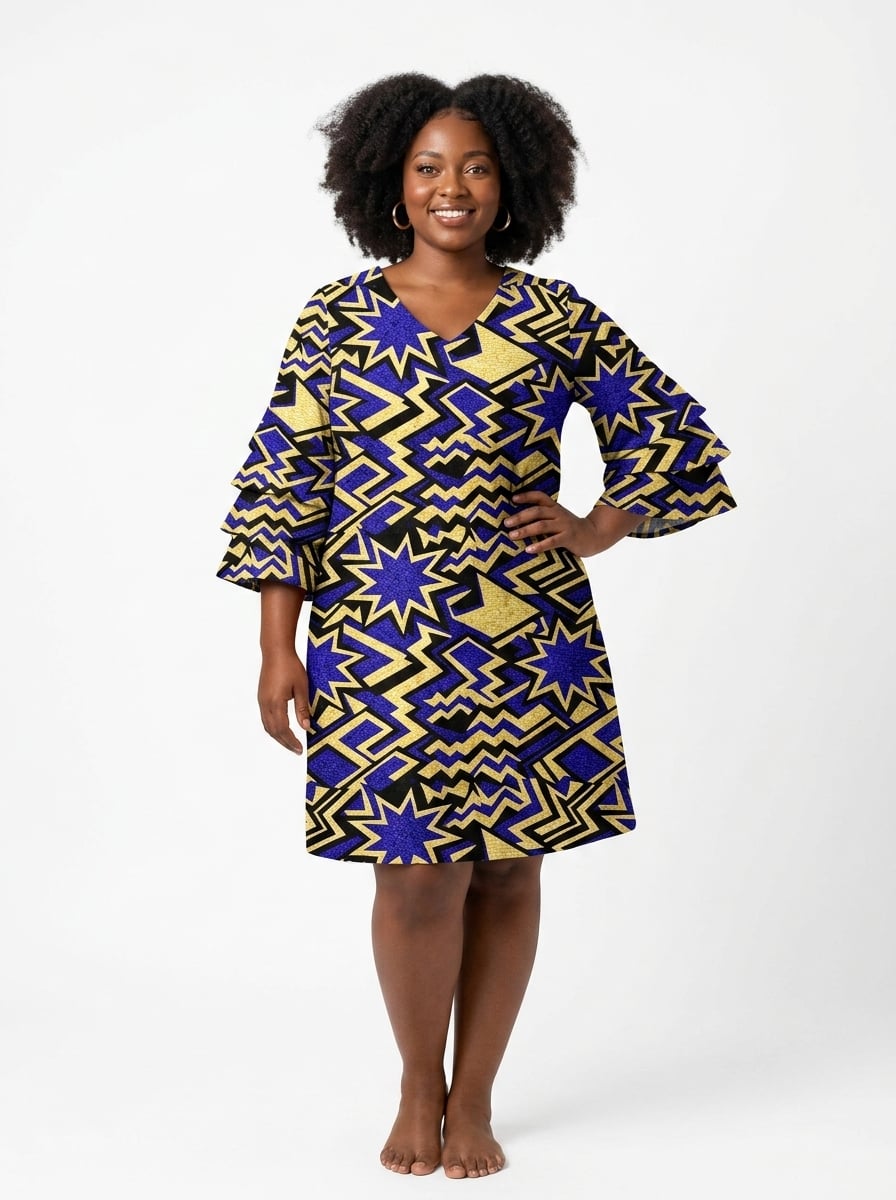 Royal Blue Sheba Stacked Ruffle Dress & Leggings Deal