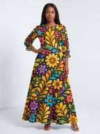 "Njano" Long Sleeve Maxi Dress