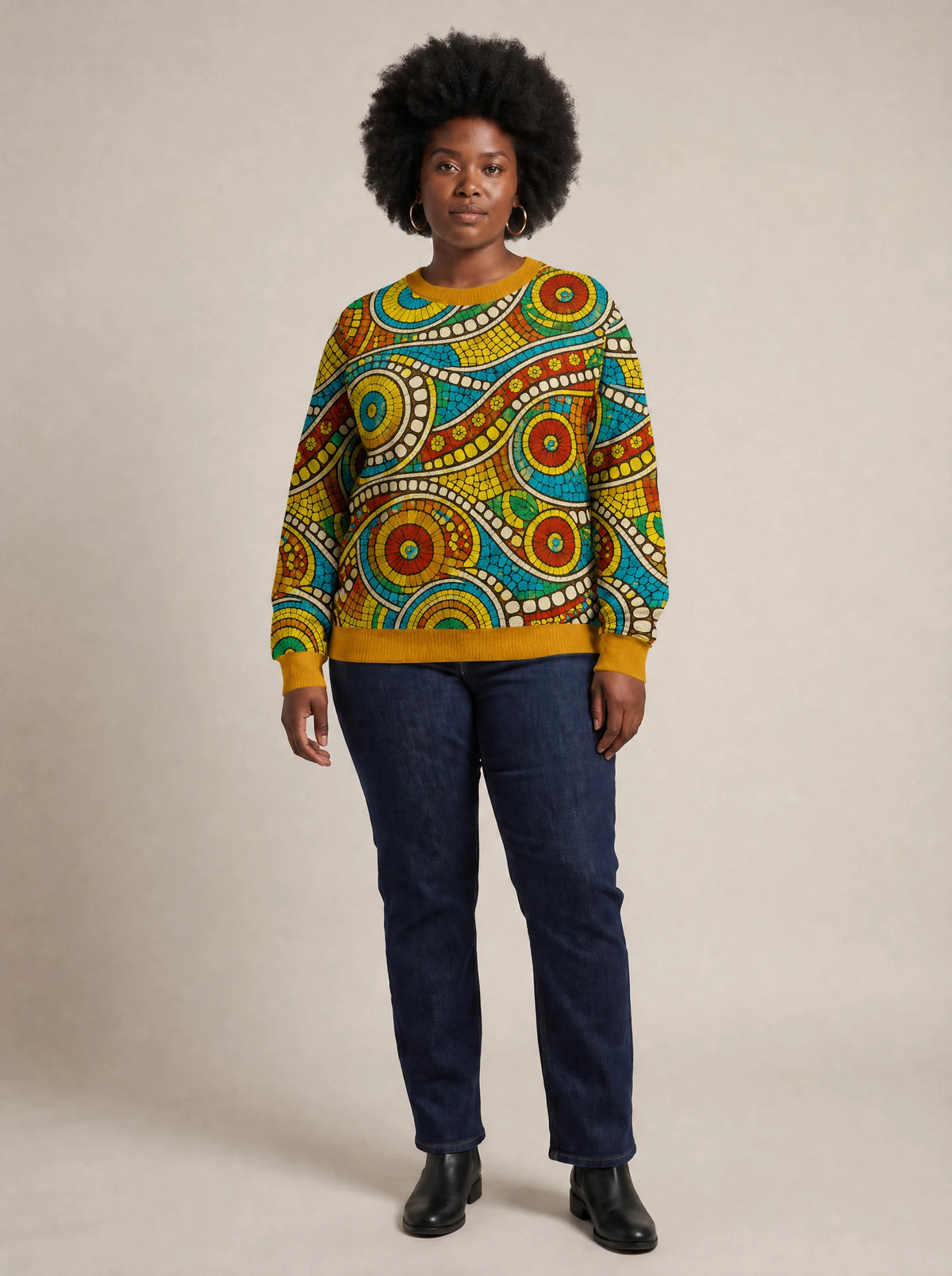"Taji" Sweatshirt — front view on model