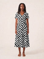 "Zamu" V Neck Midi Dress Promo