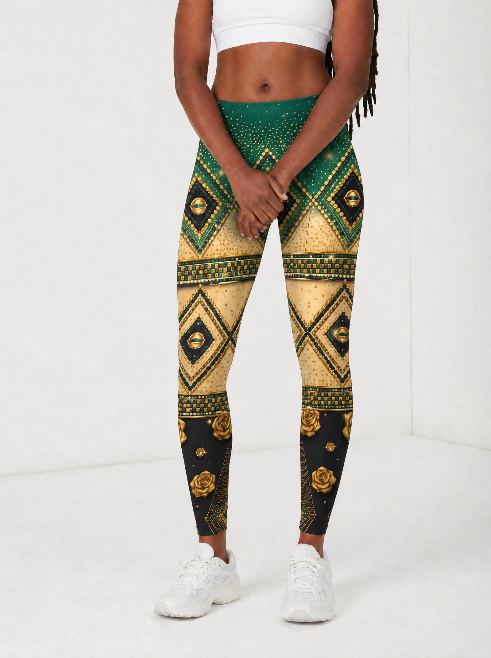 "Kifalme" Leggings — front view on model