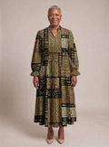 "Sankofa" Long Puff Sleeve Dress