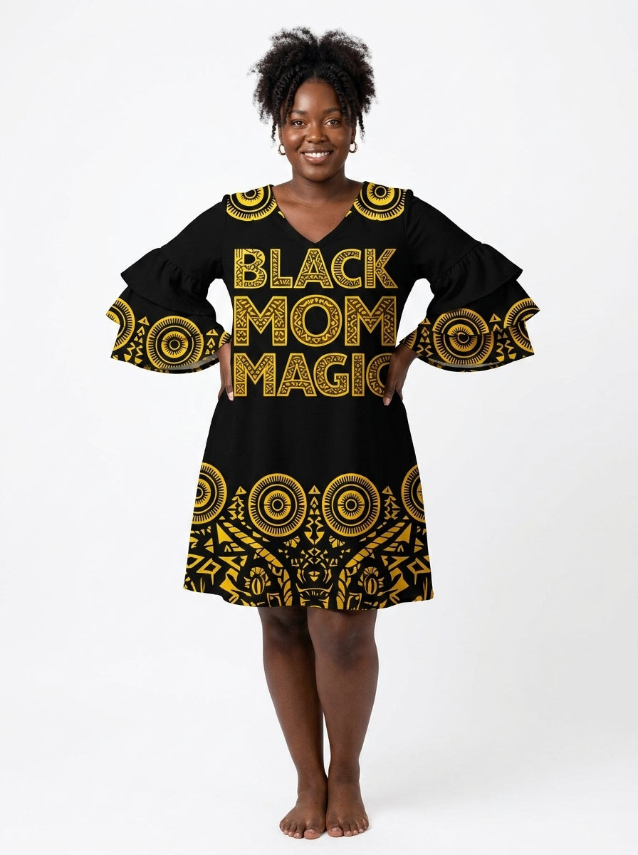 "Mamafo" Stacked Ruffle Dress & Leggings Deal