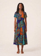 "Majani" V Neck Midi Dress Promo