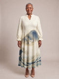 "Wimbi" Long Puff Sleeve Dress