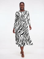 "Milia" Viscose Midi Dress — front view on model