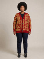 "Alama" Knitted Cardigan — front view on model