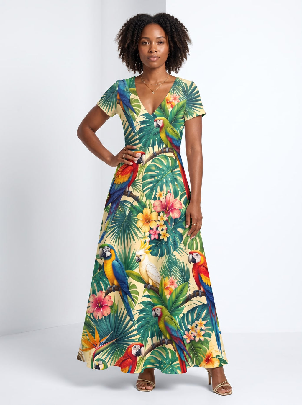 "Peponi" Short Sleeve Maxi Dress