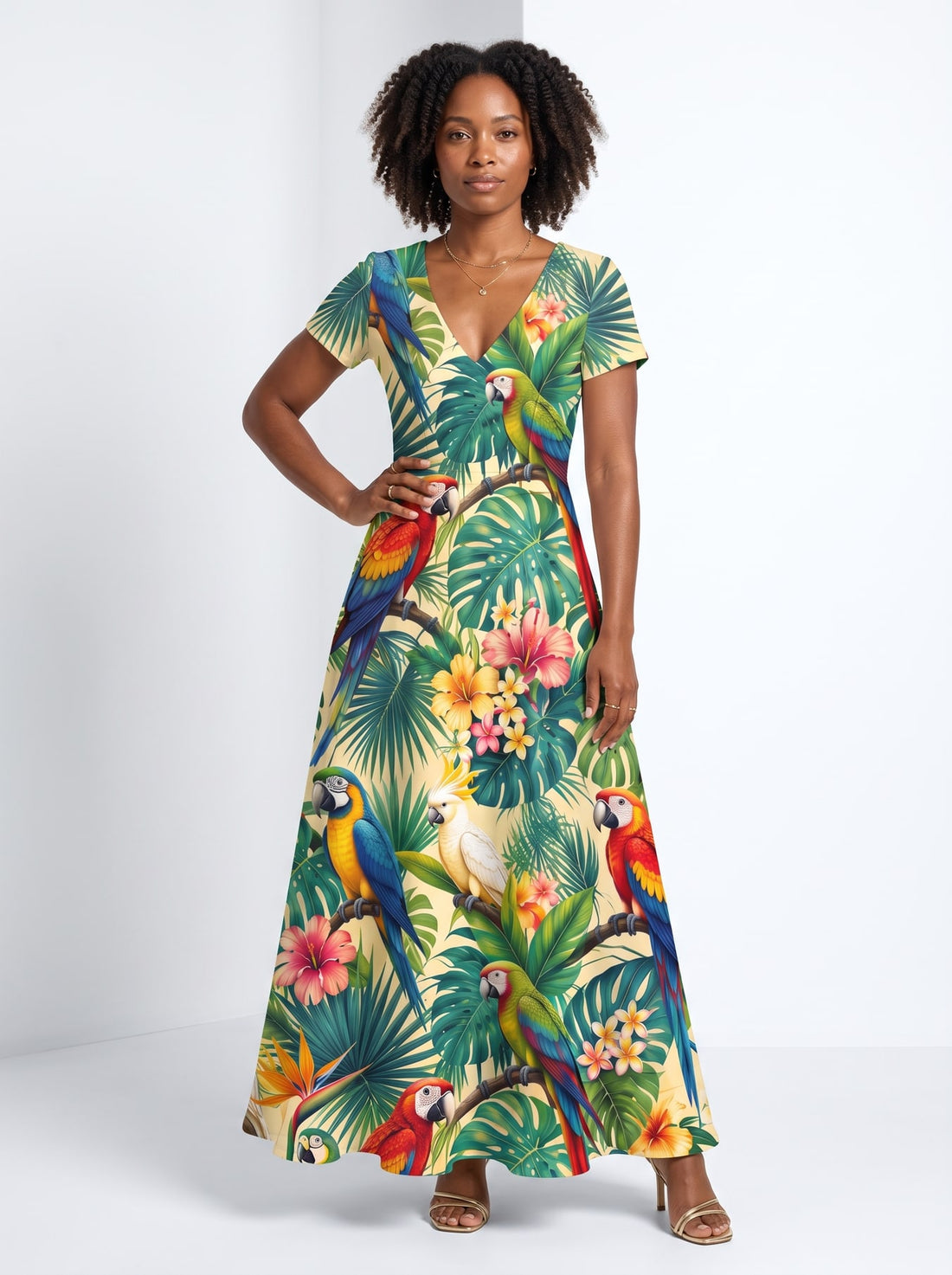 "Peponi" Short Sleeve Maxi Dress