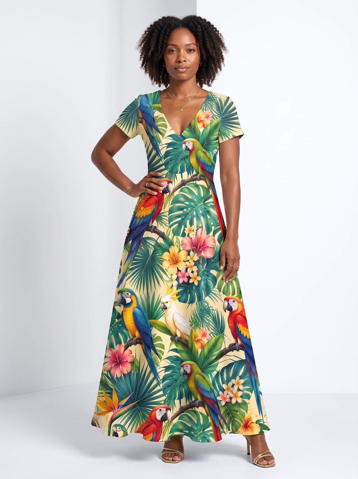 "Peponi" Short Sleeve Maxi Dress