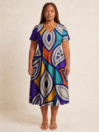 "Johari" V Neck Midi Dress