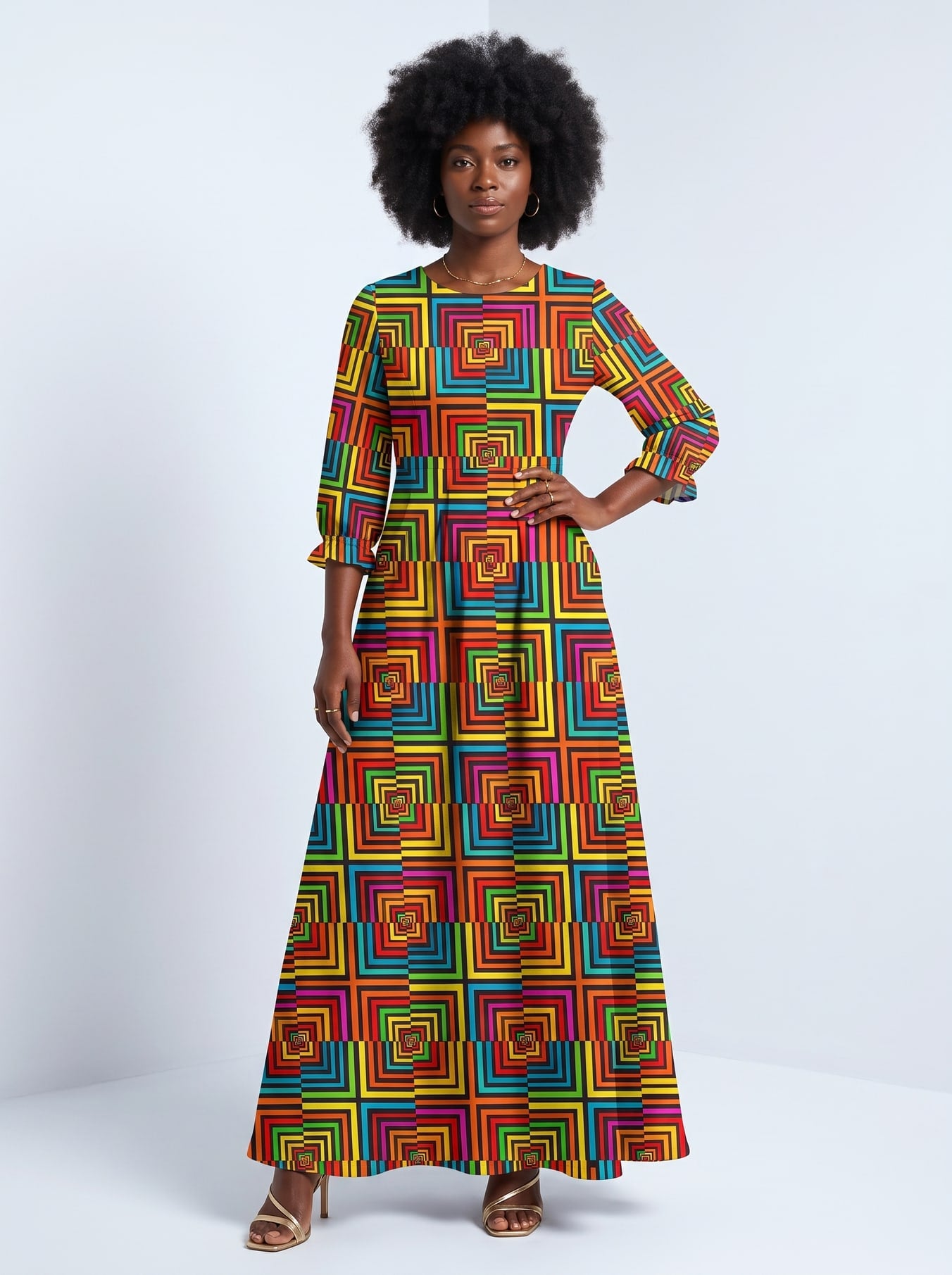 "Msonge" Long Sleeve Maxi Dress