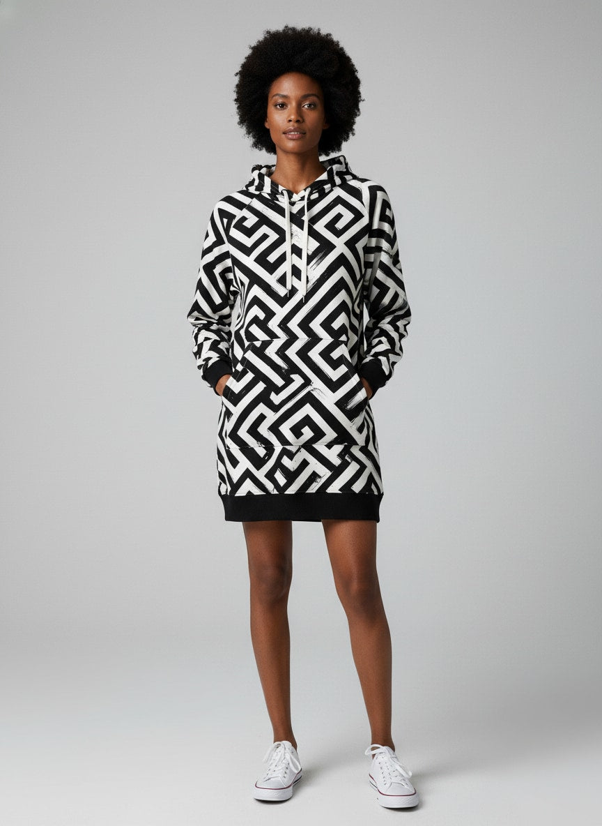 "Zamu" Hoodie Dress