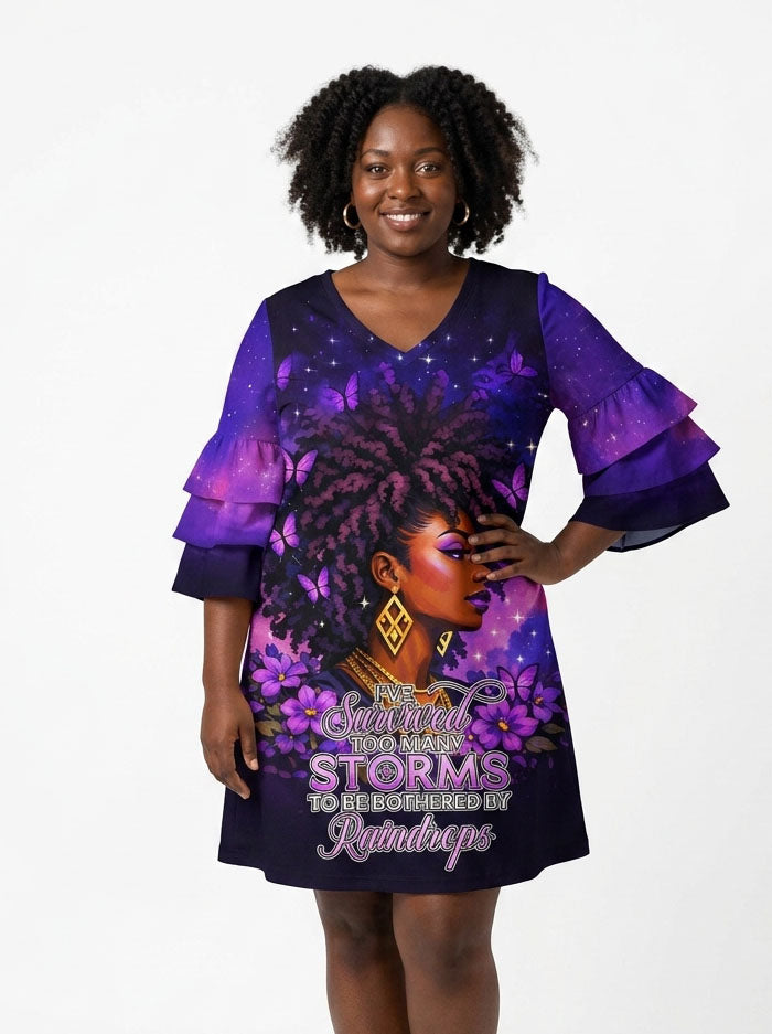 Storm Stacked Ruffle Sleeve Dress