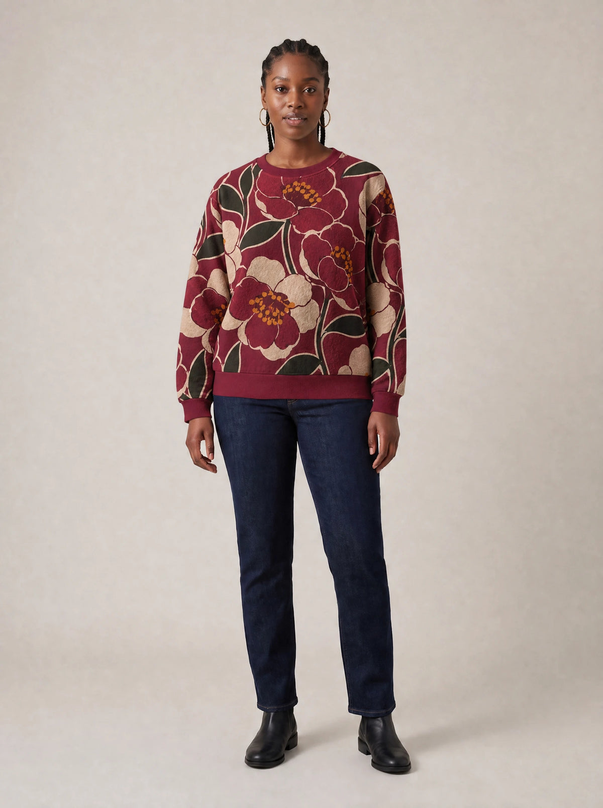 "Zabibu" Sweatshirt — front view on model