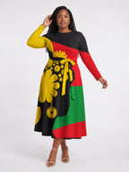 "Furaha" Viscose Midi Dress — front view on model