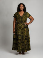 "Lamu" Short Sleeve Maxi Dress