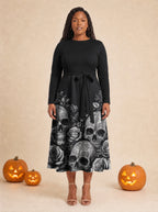 "Mizimu" Long Sleeve Midaxi Dress — front view on model