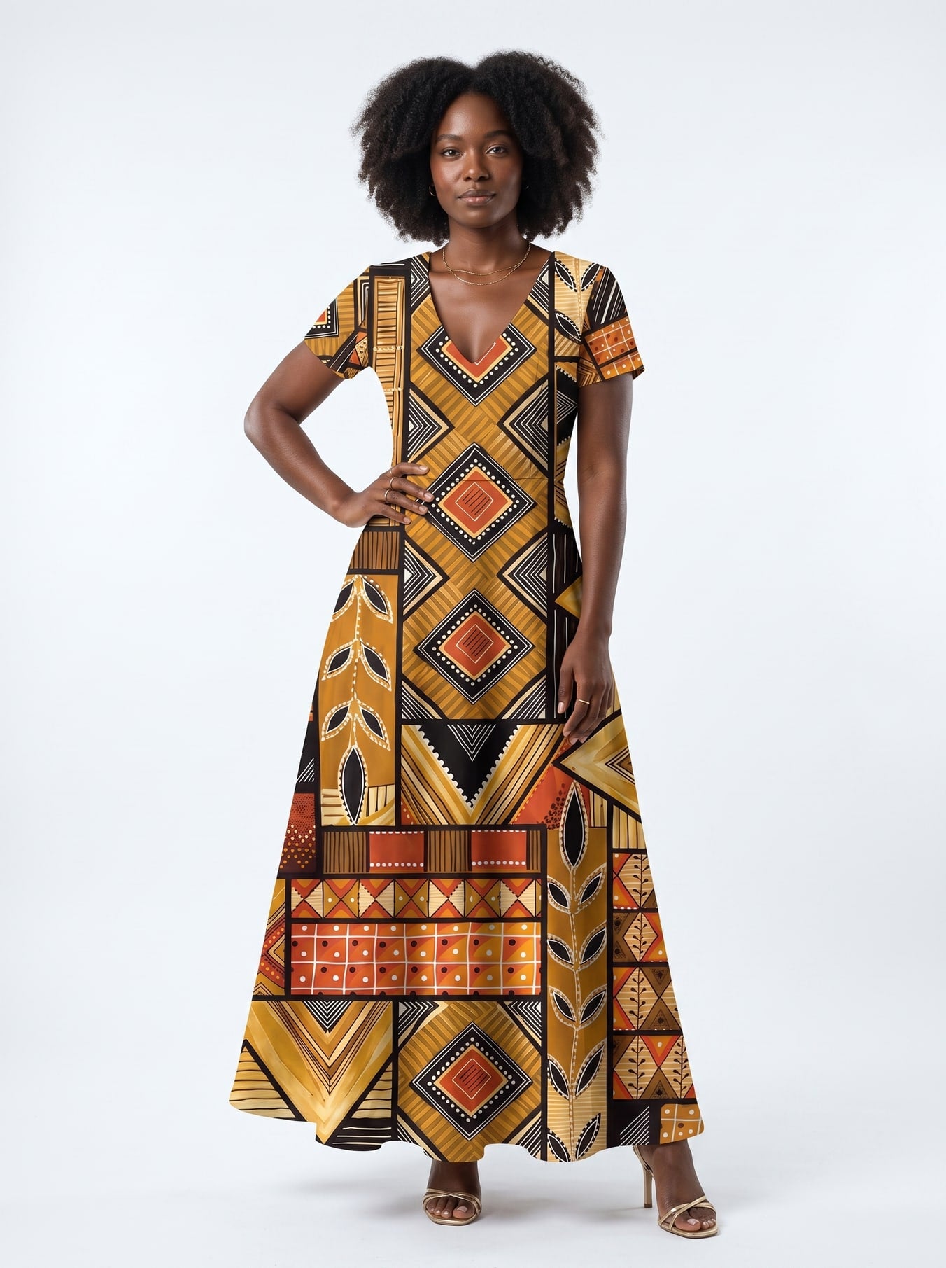 "Ardhi" Short Sleeve Maxi Dress