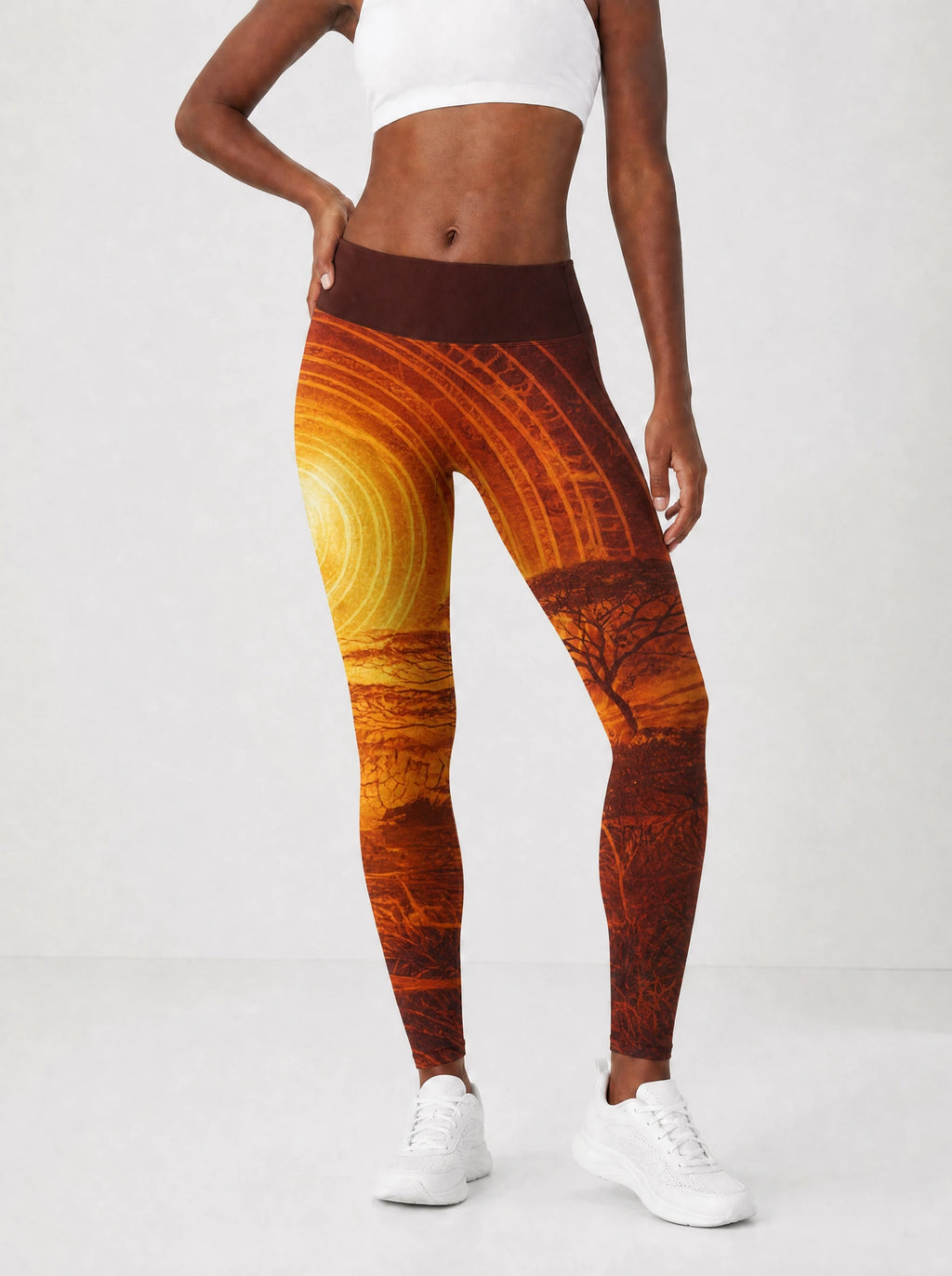 Designed Leggings — front view on model