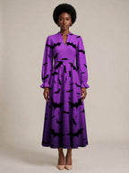 "Popo" Halloween Long Puff Sleeve Dress — front view on model