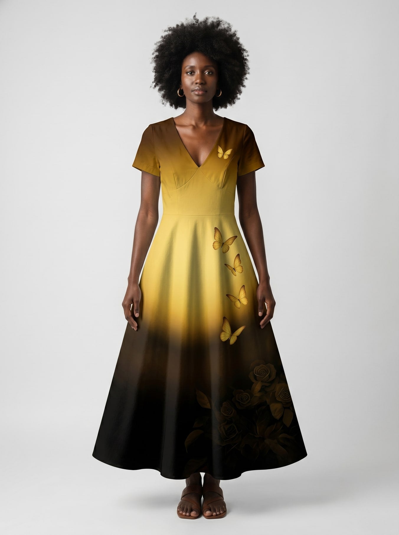 "Imani" Amber Short Sleeve Maxi Dress