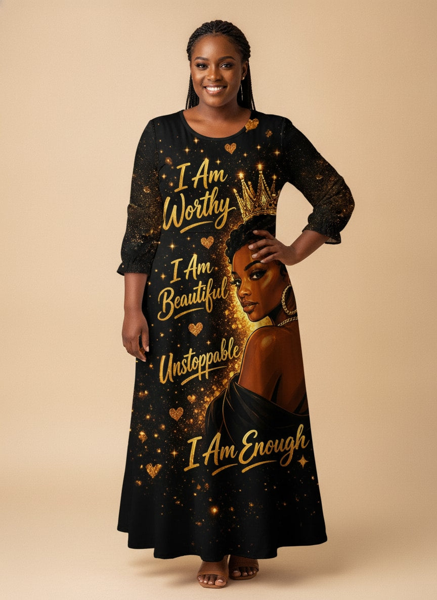 "Tunu" Long Sleeve Maxi Dress