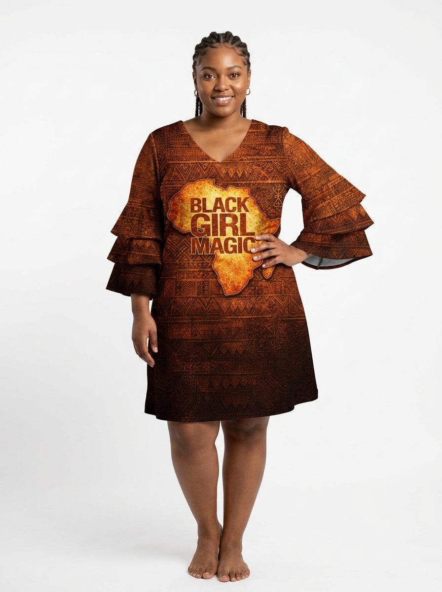Black Girl Magic Stacked Ruffle Dress & Leggings Deal