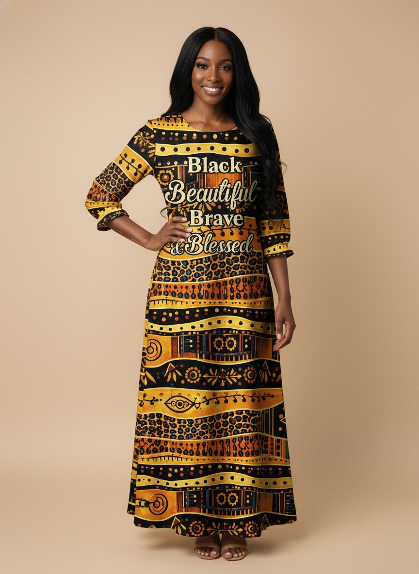 Baraka Long Sleeve Maxi Dress
