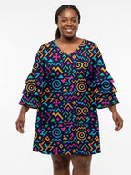 Ubuntu Stacked Ruffle Sleeve Dress