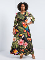 "Kasuku" Long Sleeve Maxi Dress