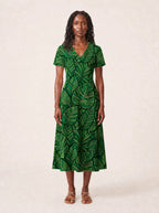 "Asili Emerald" V Neck Midi Dress Promo