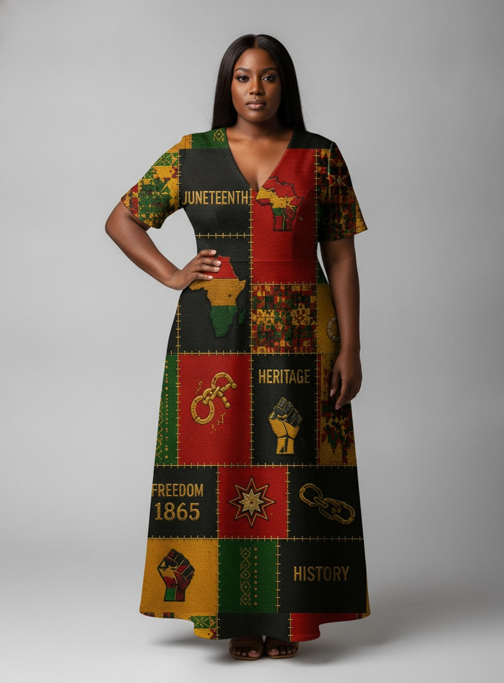 "Kumbuka" Short Sleeve Maxi Dress