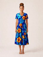 "Maua" V Neck Midi Dress Promo