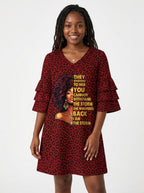 "Unstoppable" Stacked Ruffle Sleeve Dress