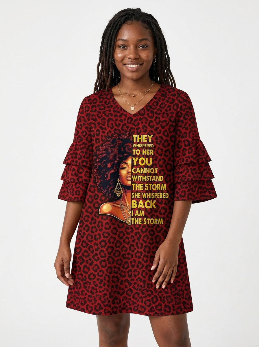 "Unstoppable" Stacked Ruffle Sleeve Dress