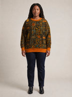 "Afrocentric Pattern" Sweatshirt — front view on model