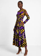 "Sheba" Viscose Midi Dress — front view on model