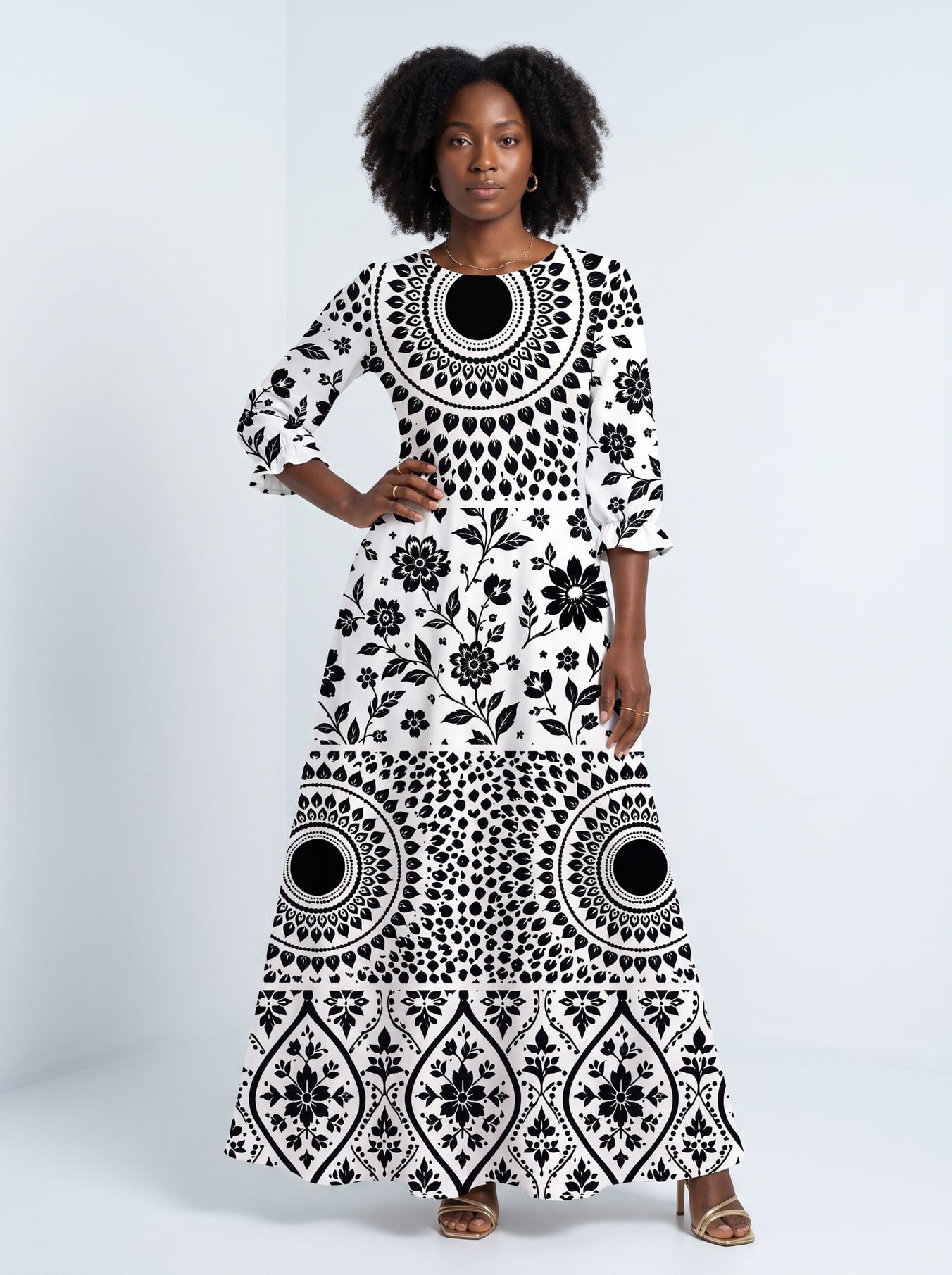 "Mwanga" Long Sleeve Maxi Dress