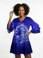 Black Woman Loved Stacked Ruffle Sleeve Dress