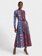 "Oshun Zamani" Viscose Midi Dress — front view on model