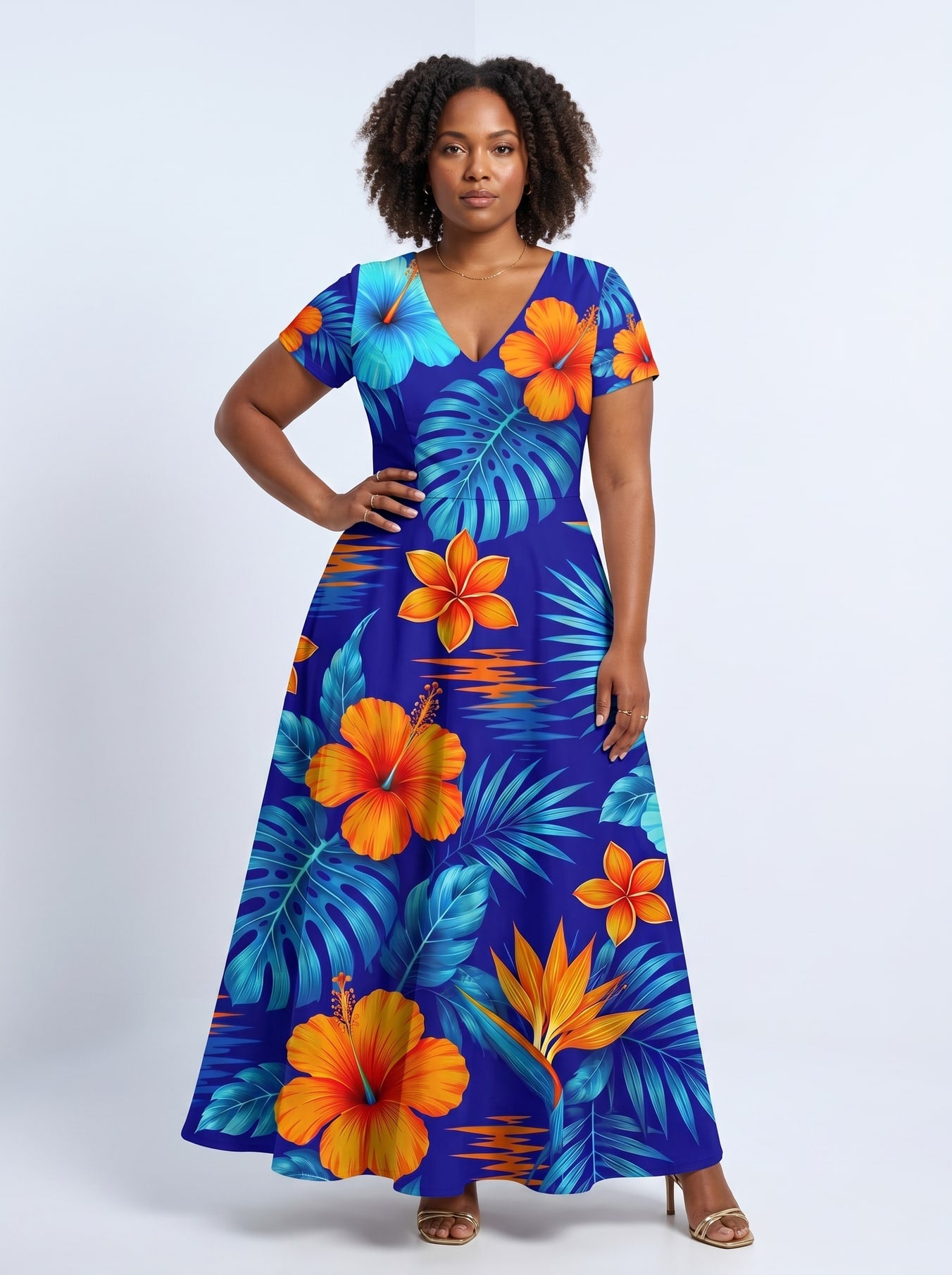 "Maua" Short Sleeve Maxi Dress