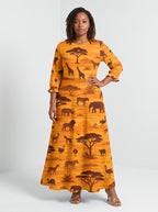 "Mbuga" Long Sleeve Maxi Dress