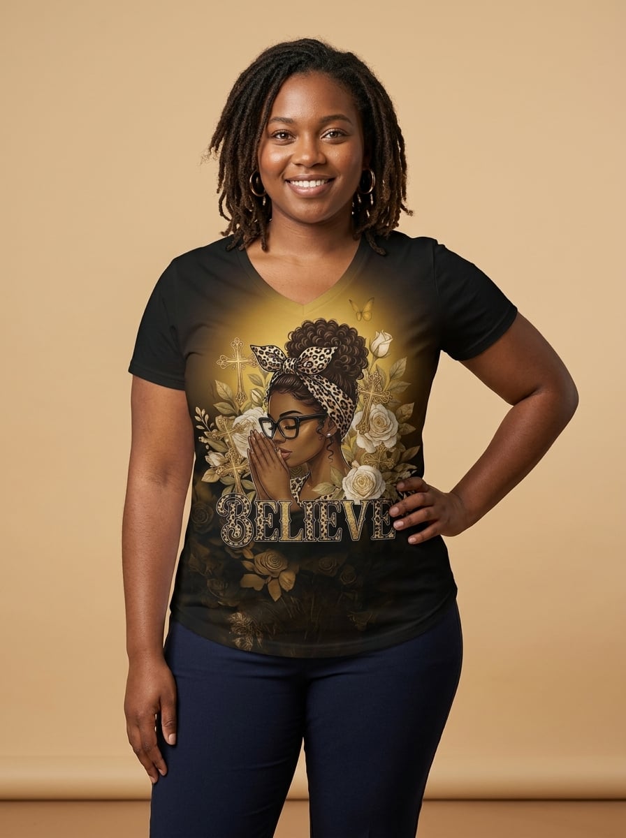 "Imani" V-Neck T-Shirt
