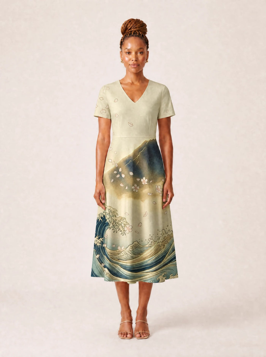 "Wimbi" V Neck Midi Dress Promo